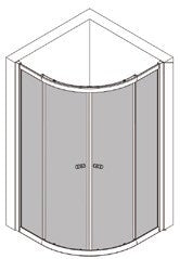 Curved Glass Semi-Frameless Shower Screen with Sliding Doors - Image 2