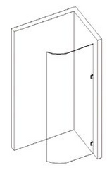 Curved Glass Shower Screen Fixed Panel 2100mm high