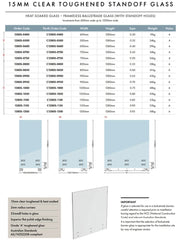 15mm Toughened Balustrade Glass with holes for Standoffs - Pin Fixed
