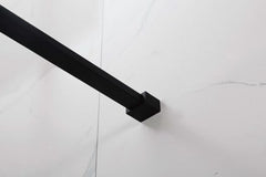 Black Framed Shower Screen Panel with Grills - Image 4
