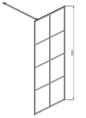 Black Framed Shower Screen Panel with Grills - Image 2