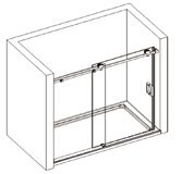 Frameless Sliding Bath Shower Screen, 1600mm high, 10mm glass. - Image 2