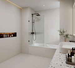 Fixed Frameless Shower Screen for Bath, 10mm glass. - Image 1