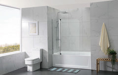 Fixed and Swing Bath Shower Screen, 6mm glass. - Image 1