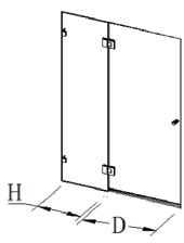 Frameless Fixed and Swing, Hinged Bath Shower Screen, 10mm glass. - Image 2