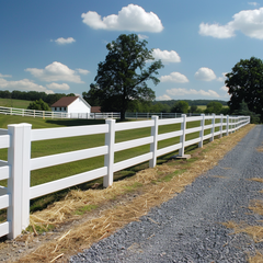 3 Rail Fencing PVC Hamptons fencing rails, Acerage PVC Fencing, 7 Year Warranty