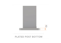 100 x 50 x 1.8mm ALUMINIUM POST (Screw Fluted) - Base Plated