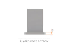 75 x 75 x 2.0mm ALUMINIUM POST (Screw Fluted) - Base Plated