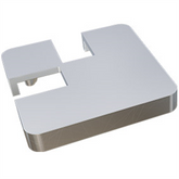 Offset 90 Degrees notched cap - extended lip, semi frameless post cap