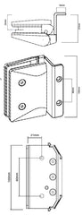 Atlantic Hinge Plate - Square Post Plates - BLACK - Image 2