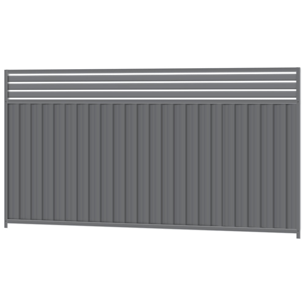 1800mm high x 3180mm Colorbond Breezeway Fencing Panel 100% Australian Made, 4x Sheets, 2x Channel Posts, 3x Rails, 3x Slats, 2x Breezeway Posts, Screws. - Image 1