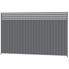 2100mm high Colorbond Breezeway Fencing Panel 100% Australian Made (3.18m wide) 4x Sheets, 2x Channel Posts, 3x Rails, 3x Slats, 2x Breezeway Posts, Screws. - Image 1