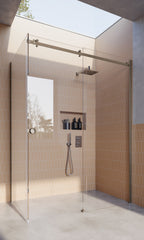 Brushed Nickel 10mm Frameless Sliding Shower Screen, Highest Quality, Up to 1940mm wide - Extended Channel Fit