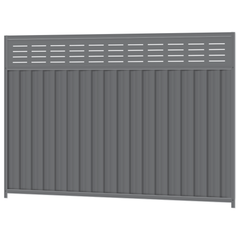 1800mm high x 2400mm Colorbond Slat FX Fencing Panel 100% Australian Made, 3x Sheets, 2x Channel Posts, 3x Rails, 1x Infill sheet, Screws. - Image 1