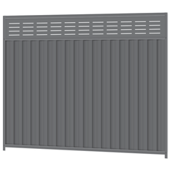 2100mm high Colorbond Slat FX Fencing Panel 100% Australian Made (2.4m wide) 3x Sheets, 2x Channel Posts, 3x Rails, 1x Infill sheet, Screws. - Image 1