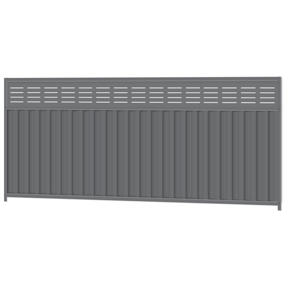 1500mm high x 3180mm Colorbond Slat FX Fencing Panel 100% Australian Made, 4x Sheets, 2x Channel Posts, 3x Rails, 1x Infill sheet, Screws. - Image 1