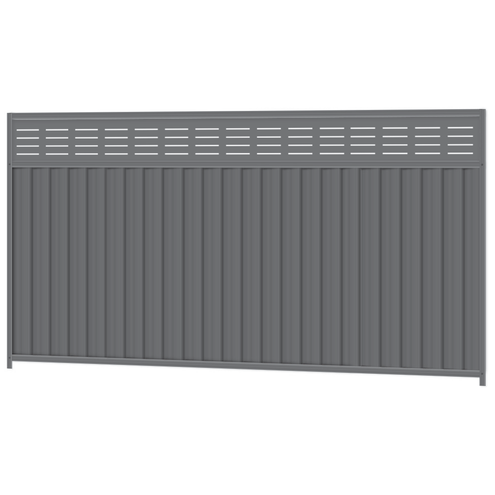 1800mm high x 3180mm Colorbond Slat FX Fencing Panel 100% Australian Made, 4x Sheets, 2x Channel Posts, 3x Rails, 1x Infill sheet, Screws. - Image 1