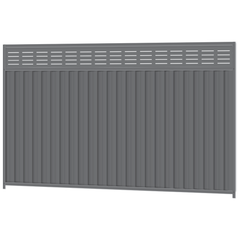2100mm high Colorbond Slat FX Fencing Panel 100% Australian Made (3.18m wide) 4x Sheets, 2x Channel Posts, 3x Rails, 1x Infill sheet, Screws. - Image 1