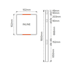 BRIDGEHAMPTON PVC INLINE POST - 102 x 102 x 1900mm, 7 Year Warranty