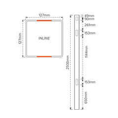 EAST HAMPTON PVC INLINE POST - 127 x 127 x 2500mm, 7 Year Warranty