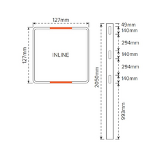 Oxworks 3 Rail Rural PVC Inline Post - White - 127 x 127 x 2050mm - - Image 2