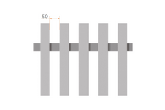 50x50 Aluminium Batten Radiator Fence Panel – 50mm Gap