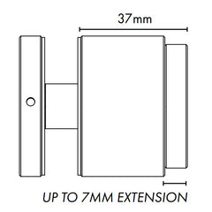 Adjustable Glass Standoff - 50mm Diameter Cap with 30mm Body