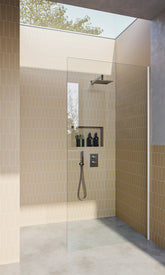 Matt White Fixed Frameless Shower Screen Panel with Dry Glaze U Channels