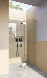 Matt White Frameless Wall to Wall Shower Screen with brackets, Door and Hinge Panel