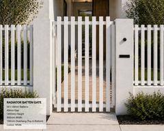 65x16 Aluminium Batten Swing Gate | Radiator Style 75mm Gap Australia