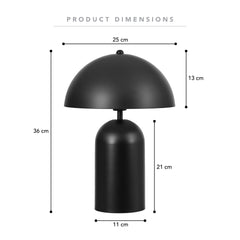 Mushroom 36cm Table Lamp Black product image 3