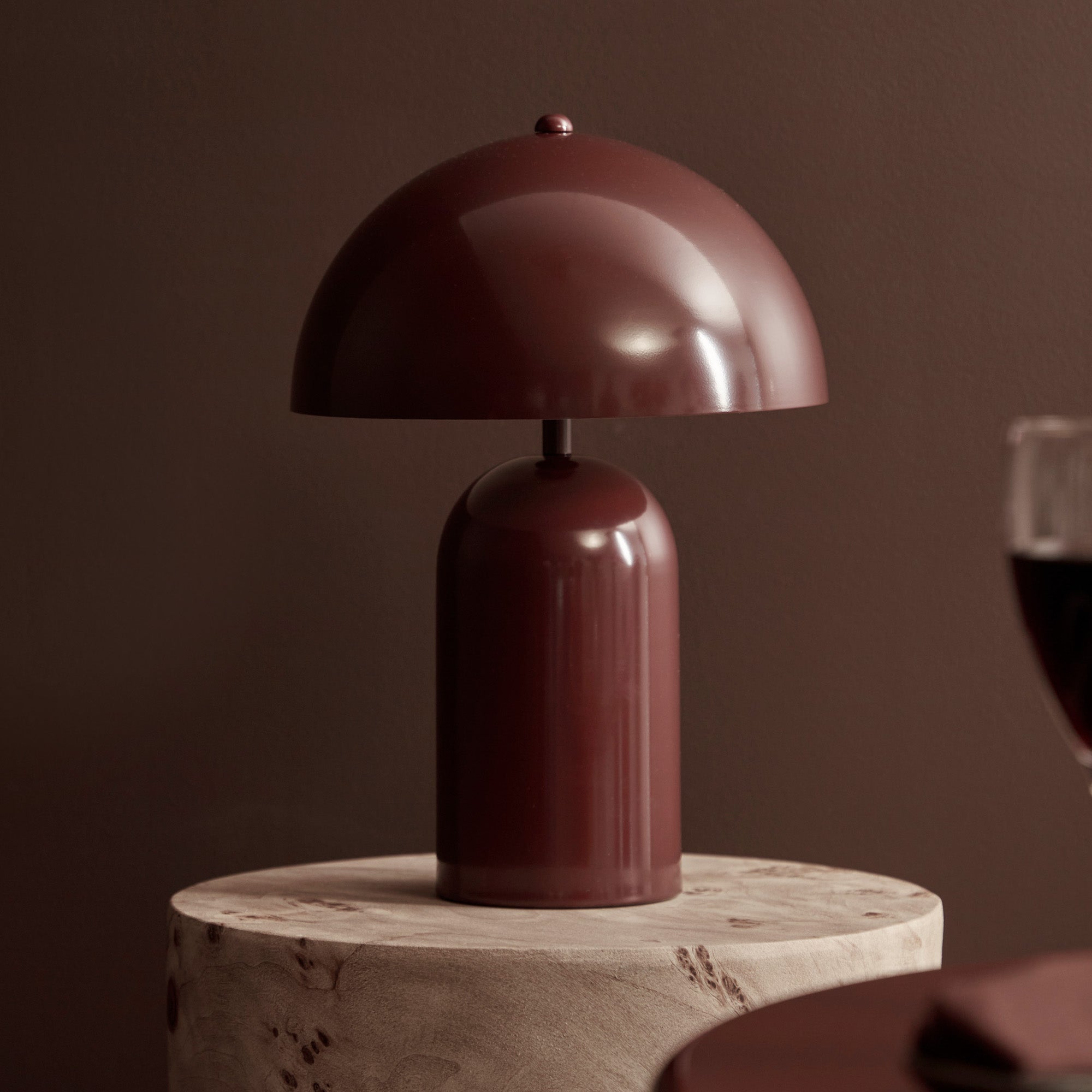 Mushroom Table Lamp Cabernet lifestyle image