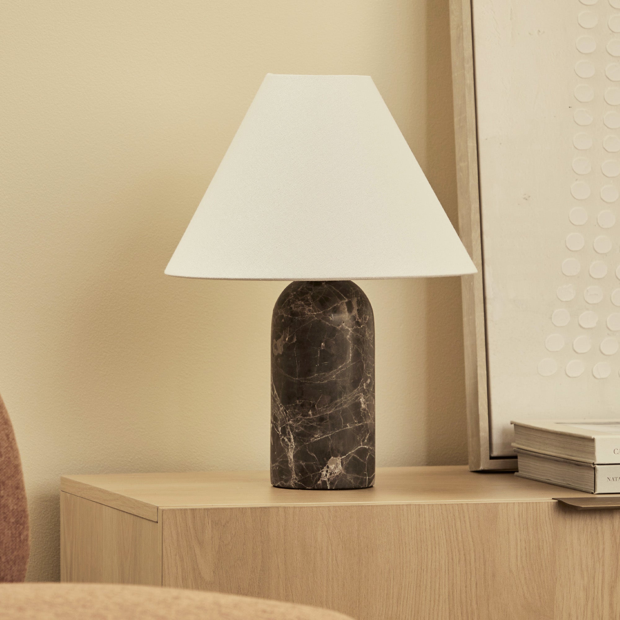 Arabella Marble Table Lamp Cocoa lifestyle image
