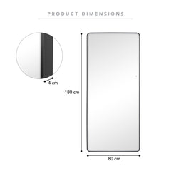 Luna 180cm Rectangle Front Illuminated Mirror Black product image 3