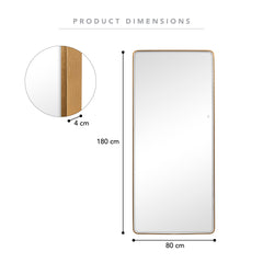 Luna 180cm Rectangle Front Illuminated Mirror Gold product image 3
