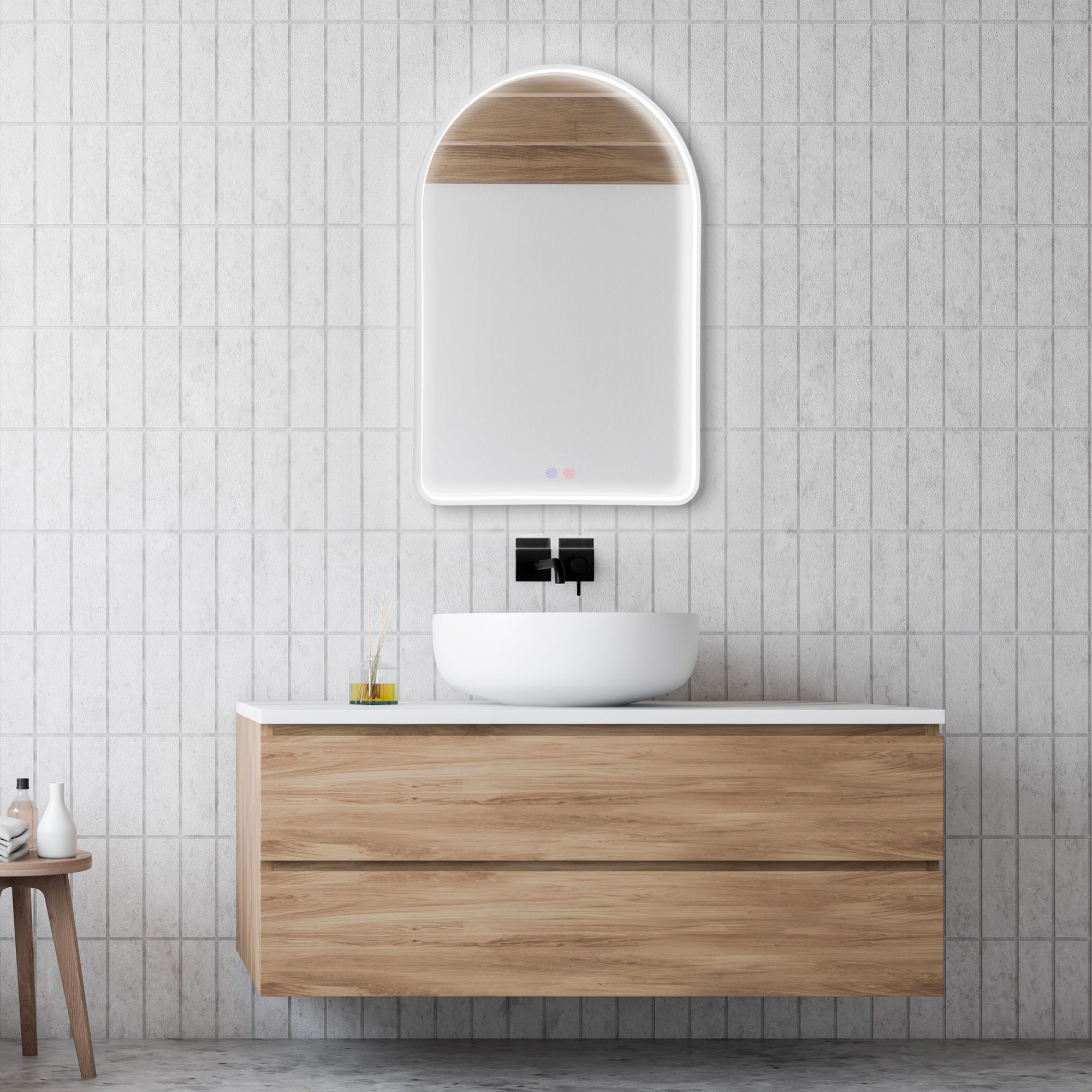 Front Illuminated LED Arch Mirror lifestyle image