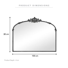 Florence 100cm Baroque Mirror Black product image 3