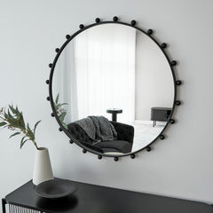 Orbit Sphere 90cm Round Mirror Black lifestyle image