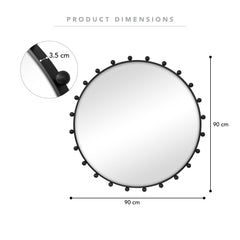 Orbit Sphere 90cm Round Mirror Black product image 3