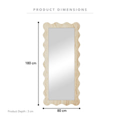 Sienna 180cm Wave Mirror Travertine Look lifestyle image