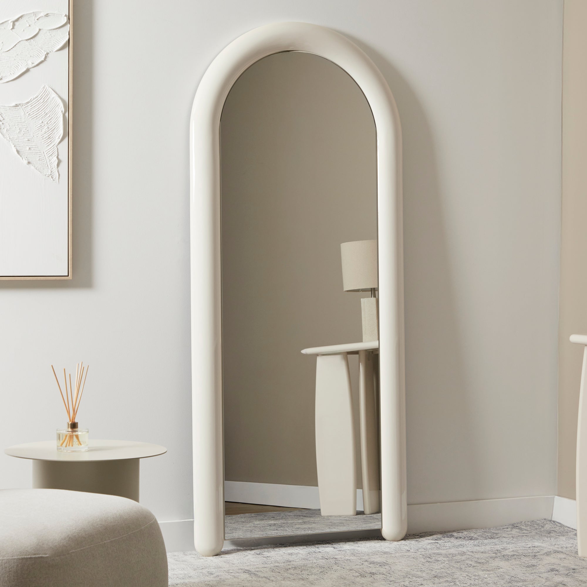 Gigi 180cm Gloss Arch Mirror Cloud lifestyle image