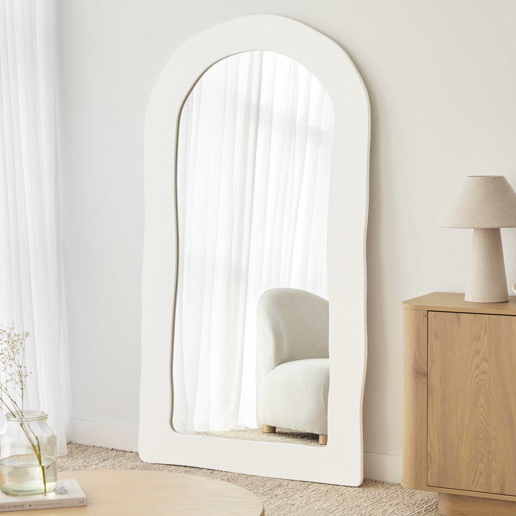 Alex 180cm Arch Mirror White lifestyle image