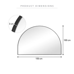 Zali XL 150cm Arched Mirror Black product image 3