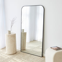 Ivy 165cm Rounded Mirror Black lifestyle image