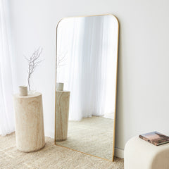 Ivy 165cm Rounded Mirror Gold lifestyle image