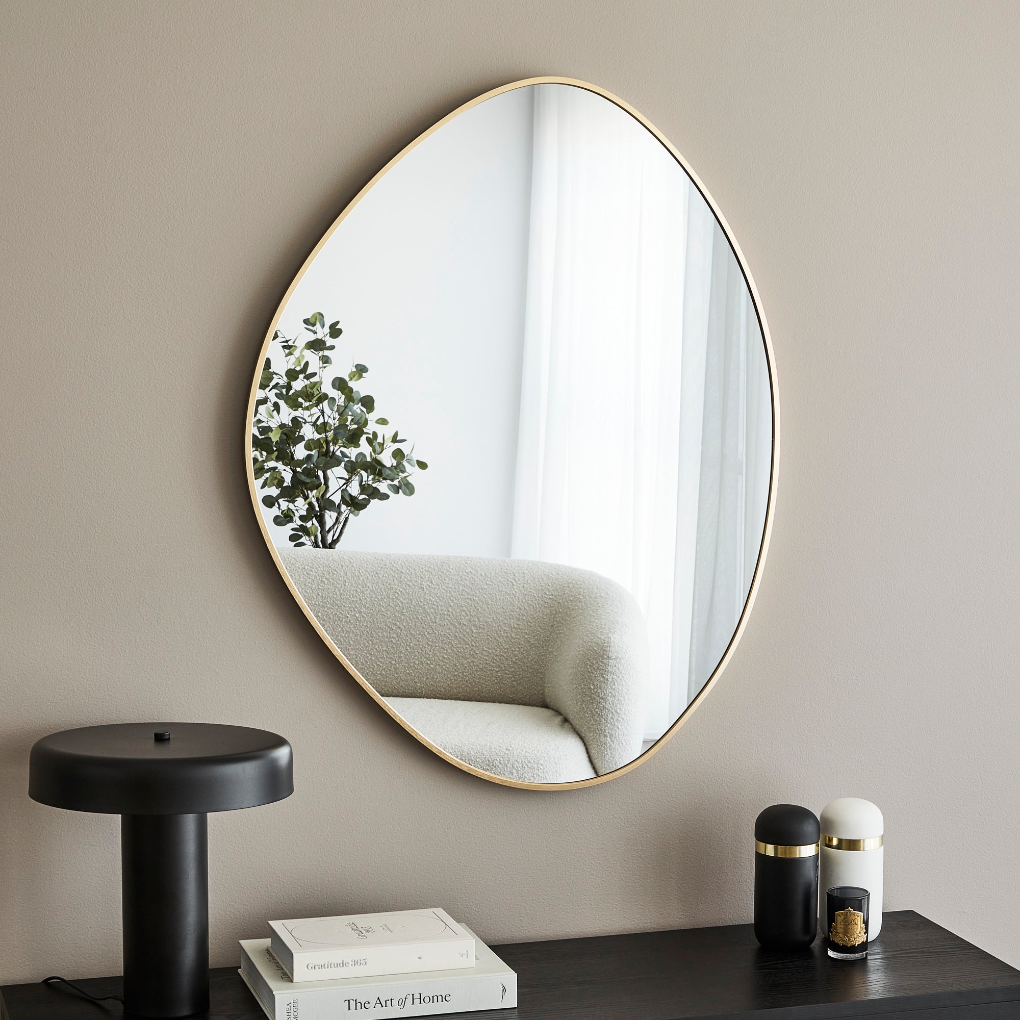 Kai 90cm Pebble Mirror Gold lifestyle image