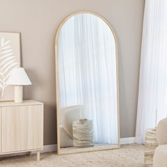 Oakleigh 200cm Arch Solid Oak Mirror lifestyle image