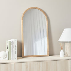 Oakleigh 80cm Solid Oakwood Arch Mirror lifestyle image