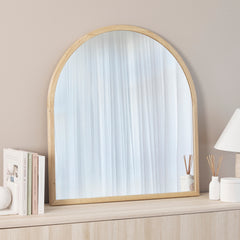 Oakleigh 85cm Arch Solid Oak Mirror lifestyle image