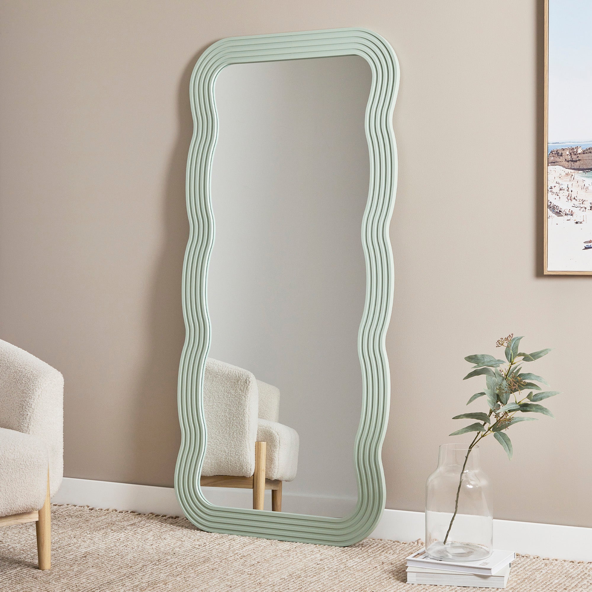 Jesse 170cm Squiggle Mirror Green lifestyle image